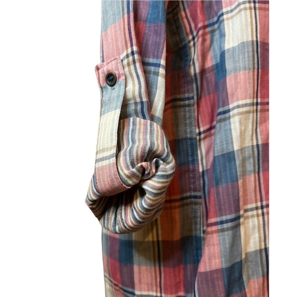 NWT Anthropologie Holding Horses Plaid Tunic Size 2 Pink Roses - Picture 4 of 7